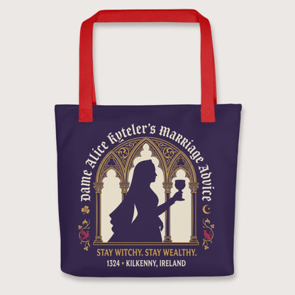 Red Alice Kyteler's Marriage Advice Bag - history buff gift by HistoHead