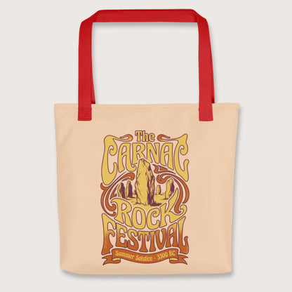 Red Carnac Rock Festival Bag - history buff gift by HistoHead
