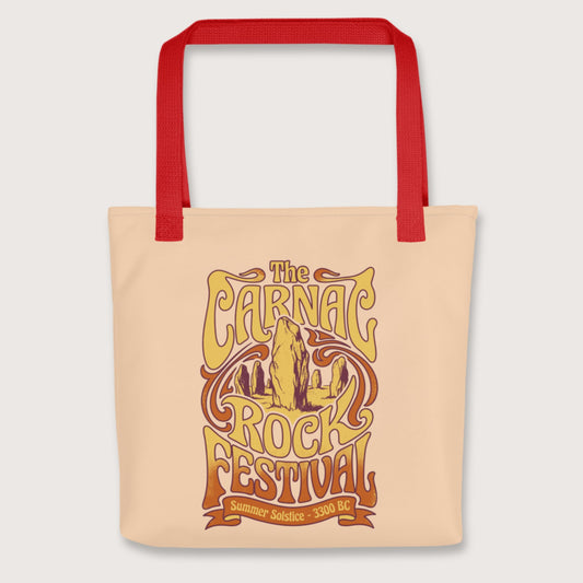 Red Carnac Rock Festival Bag - history buff gift by HistoHead