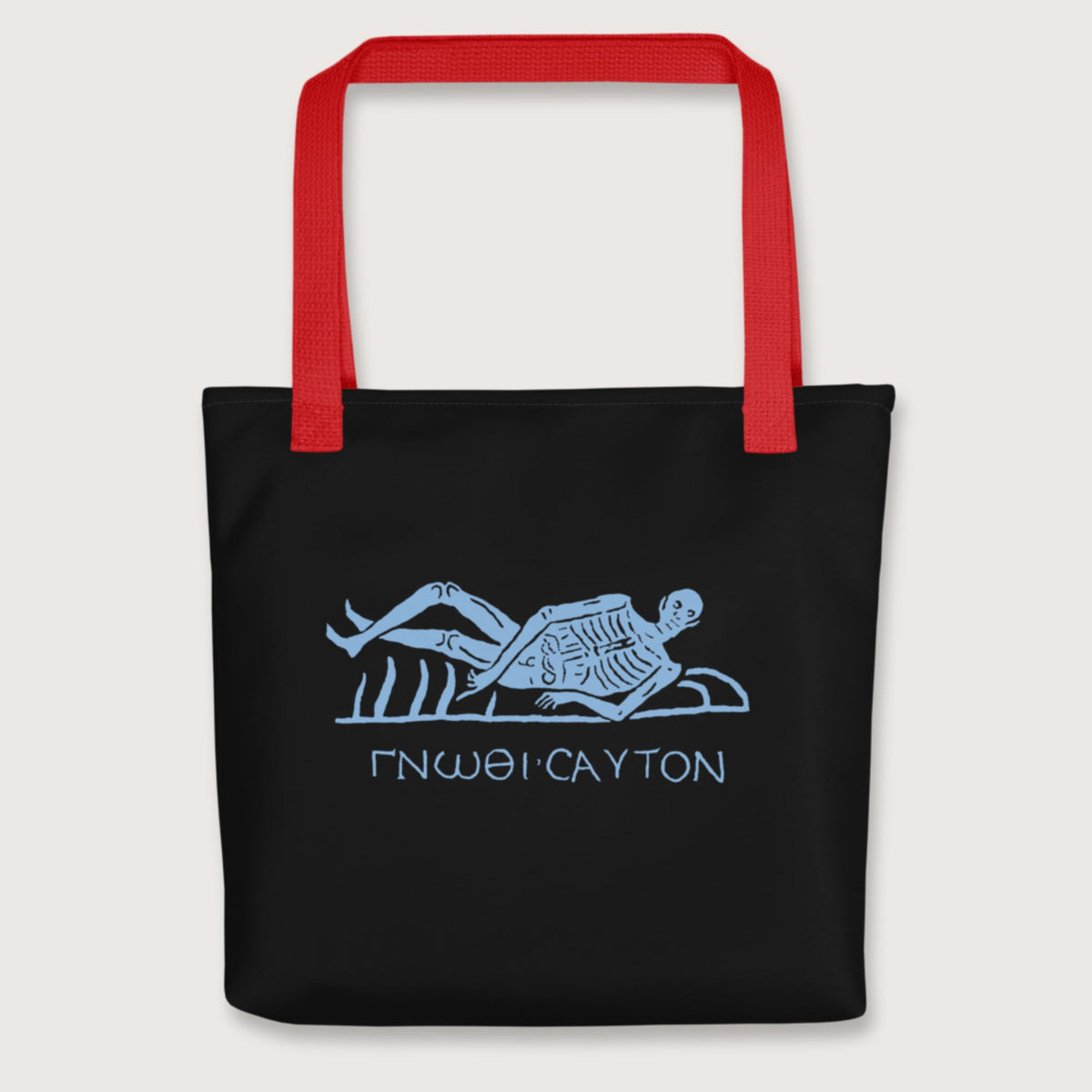 Red Know Thyself Skeleton Bag - history buff gift by HistoHead
