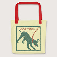 Red Cave Canem Pompeii Mosaic Bag - history buff gift by HistoHead