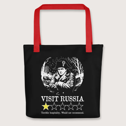 Red Napoleon Visit Russia Review Bag - history buff gift by HistoHead