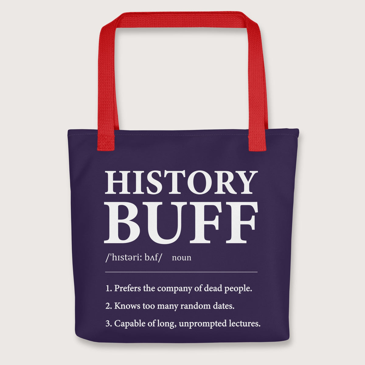 Red History Buff Definition Bag - history buff gift by HistoHead