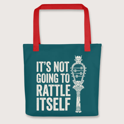 Red Sistrum It's Not Going to Rattle Itself Bag - history buff gift by HistoHead
