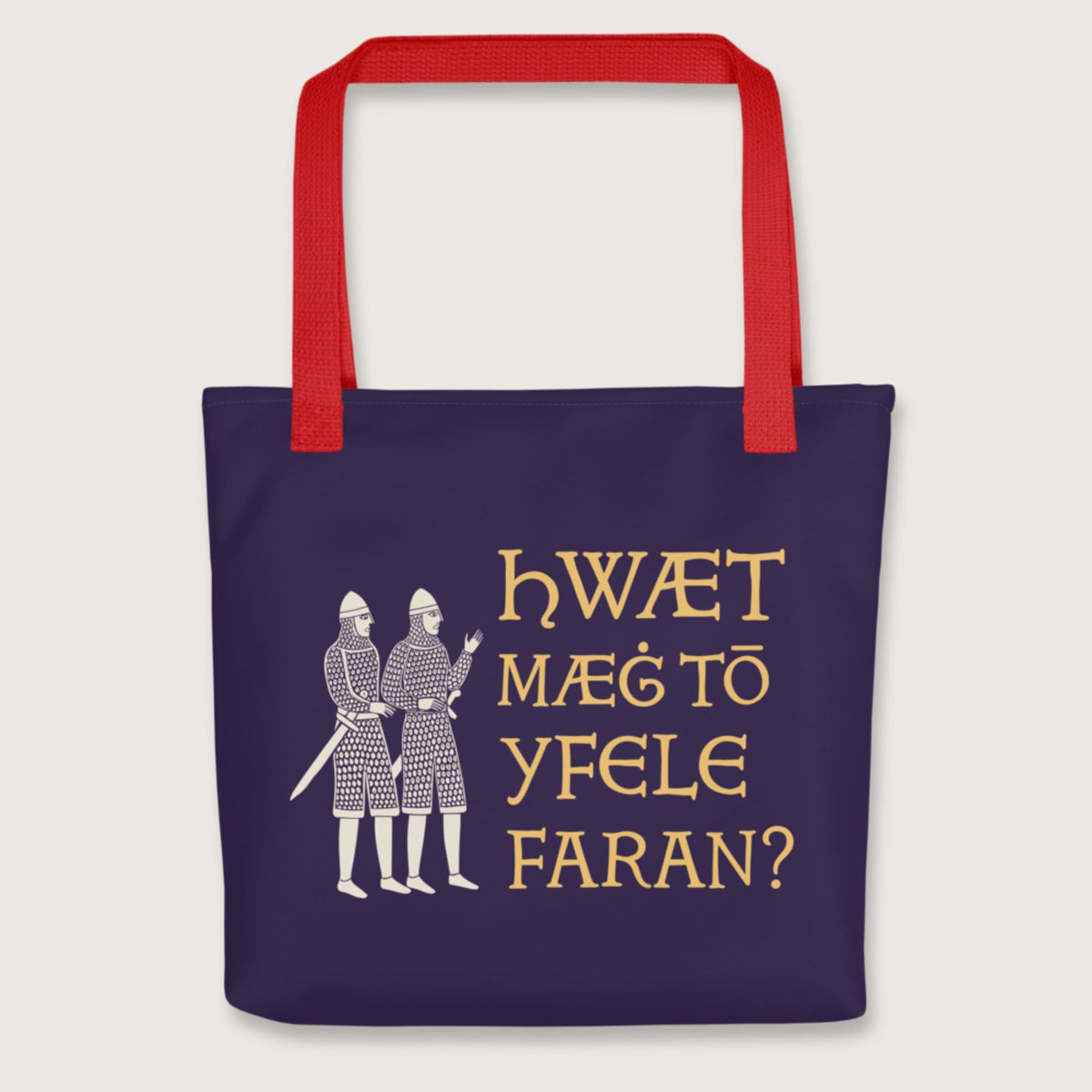 Red What Could Possibly Go Wrong in Old English Bag - history buff gift by HistoHead