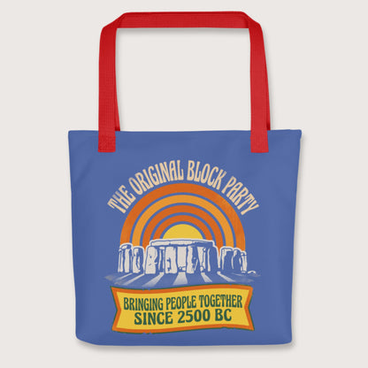 Red Stonehenge Block Party Bag - history buff gift by HistoHead