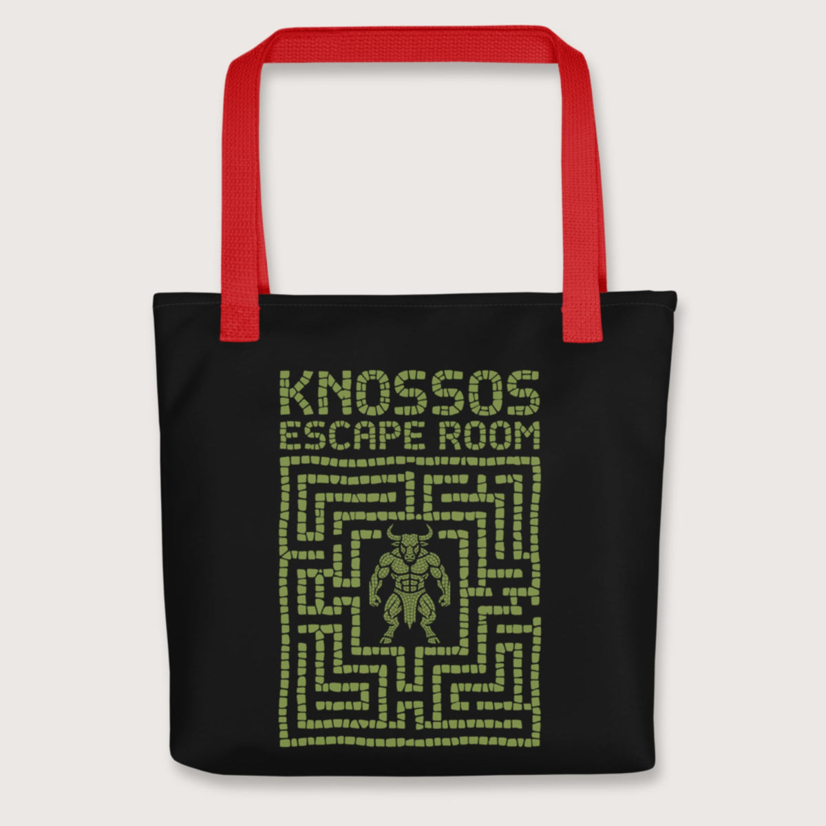Red Knossos Escape Room Bag - history buff gift by HistoHead