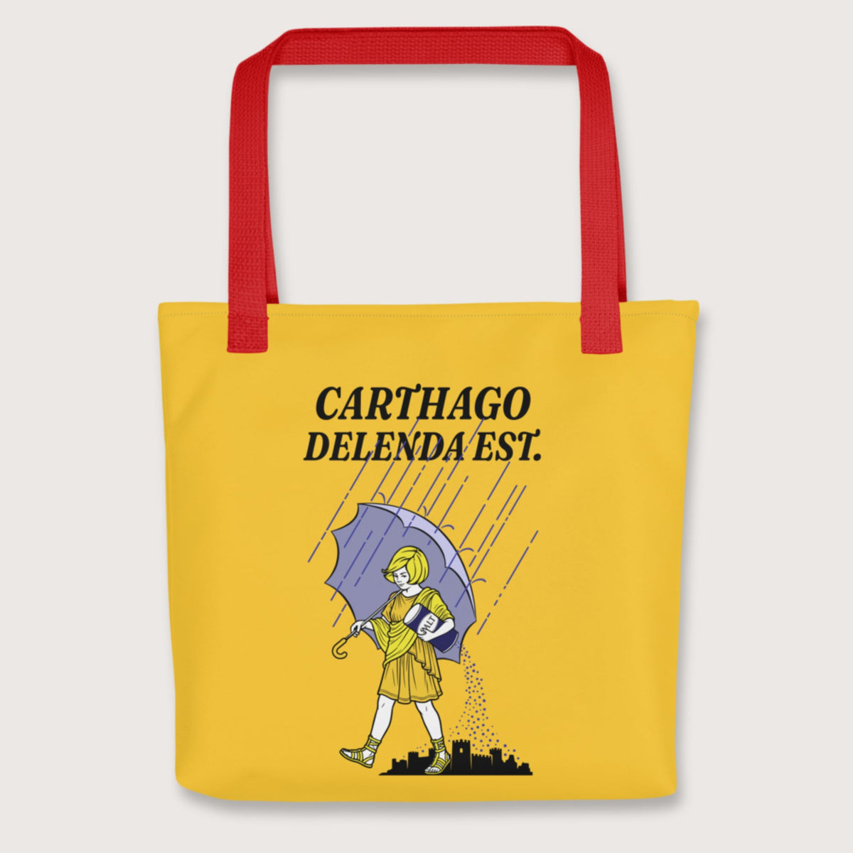 Red Carthago Delenda Est Salt Girl Bag - history buff gift by HistoHead
