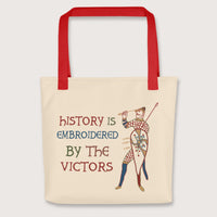 Red Harold Godwinson History Is Embroidered by the Victors Bayeux Tapestry Bag - history buff gift by HistoHead