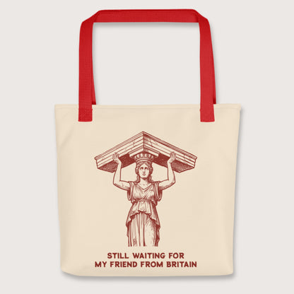 Red Caryatid Waiting for Her Friend Bag - history buff gift by HistoHead