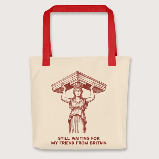 Red Caryatid Waiting for Her Friend Bag - history buff gift by HistoHead