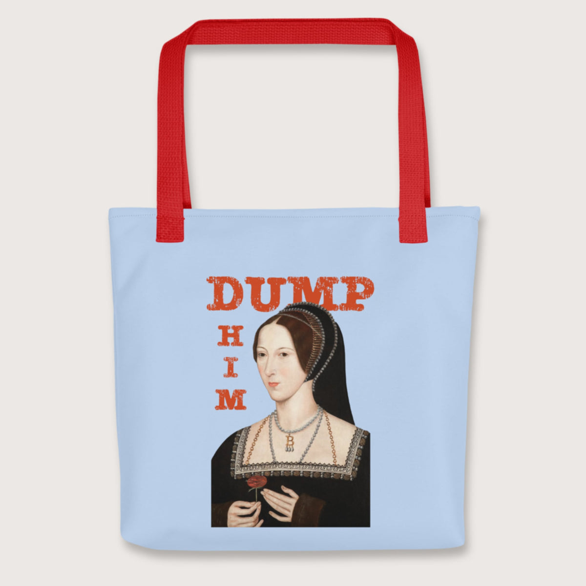 Red Anne Boleyn Dump Him Bag - history buff gift by HistoHead