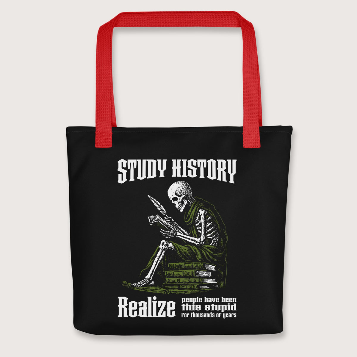Red Study History Bag - history buff gift by HistoHead