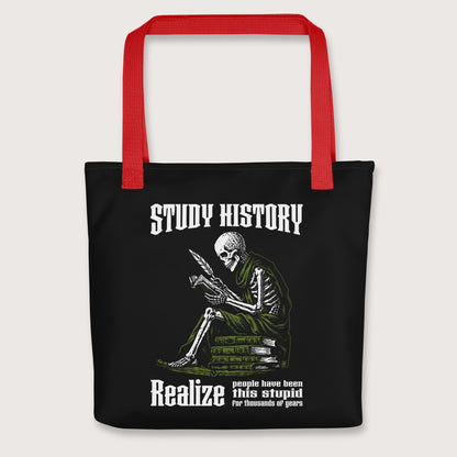 Red Study History Bag - history buff gift by HistoHead