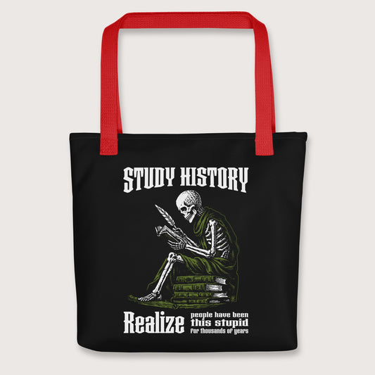 Red Study History Bag - history buff gift by HistoHead