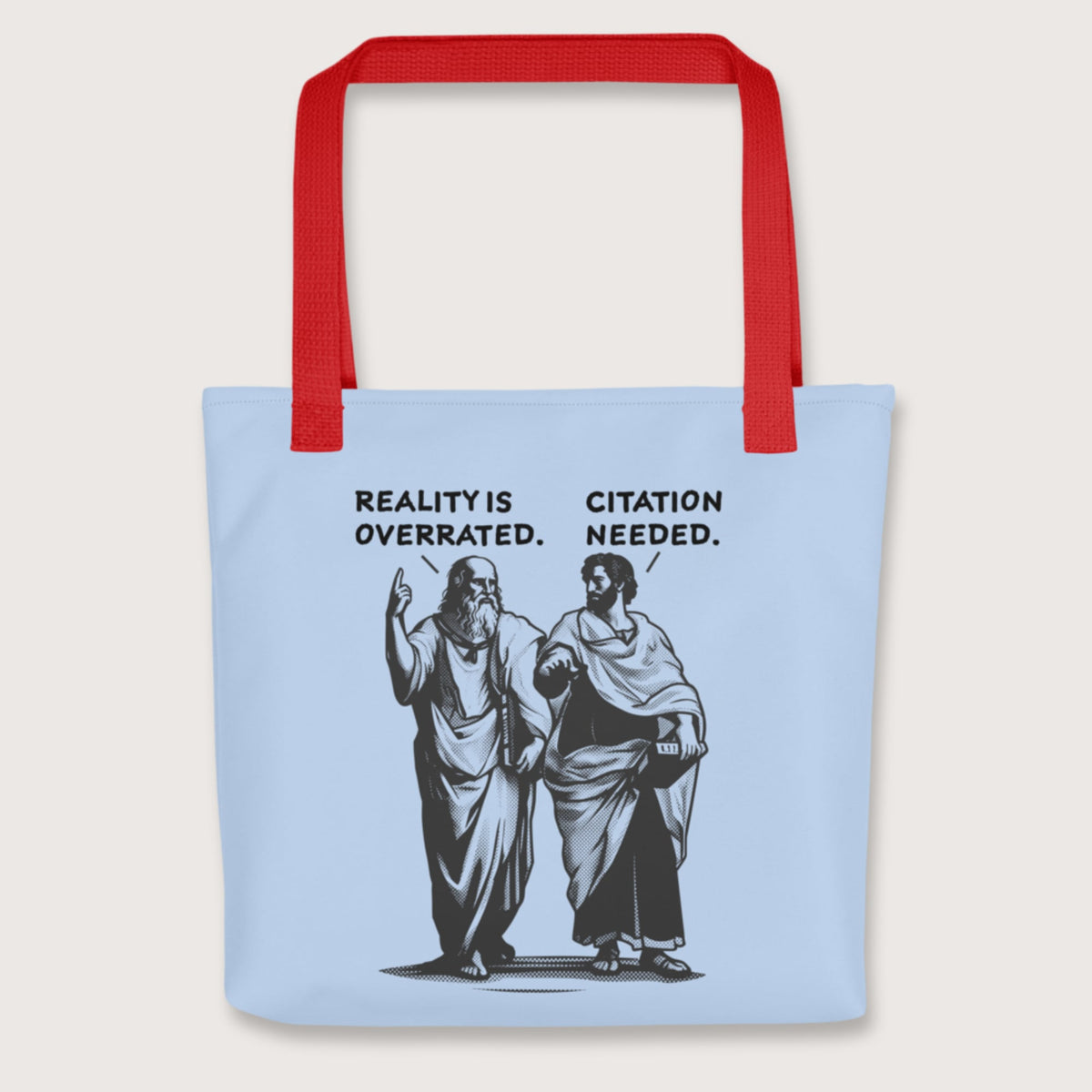 Red Plato & Aristotle Debate Bag - history buff gift by HistoHead