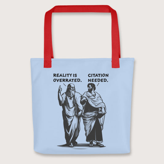 Red Plato & Aristotle Debate Bag - history buff gift by HistoHead