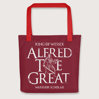 Red Alfred the Great Scholar King Bag - history buff gift by HistoHead