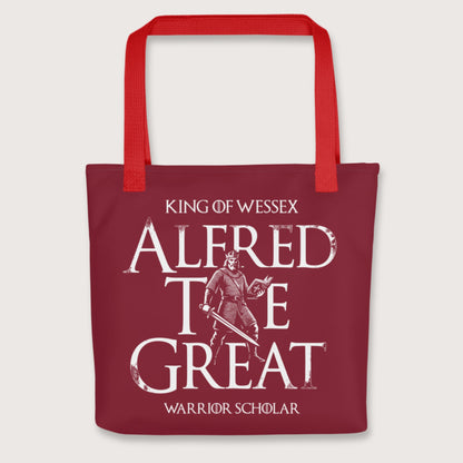 Red Alfred the Great Scholar King Bag - history buff gift by HistoHead