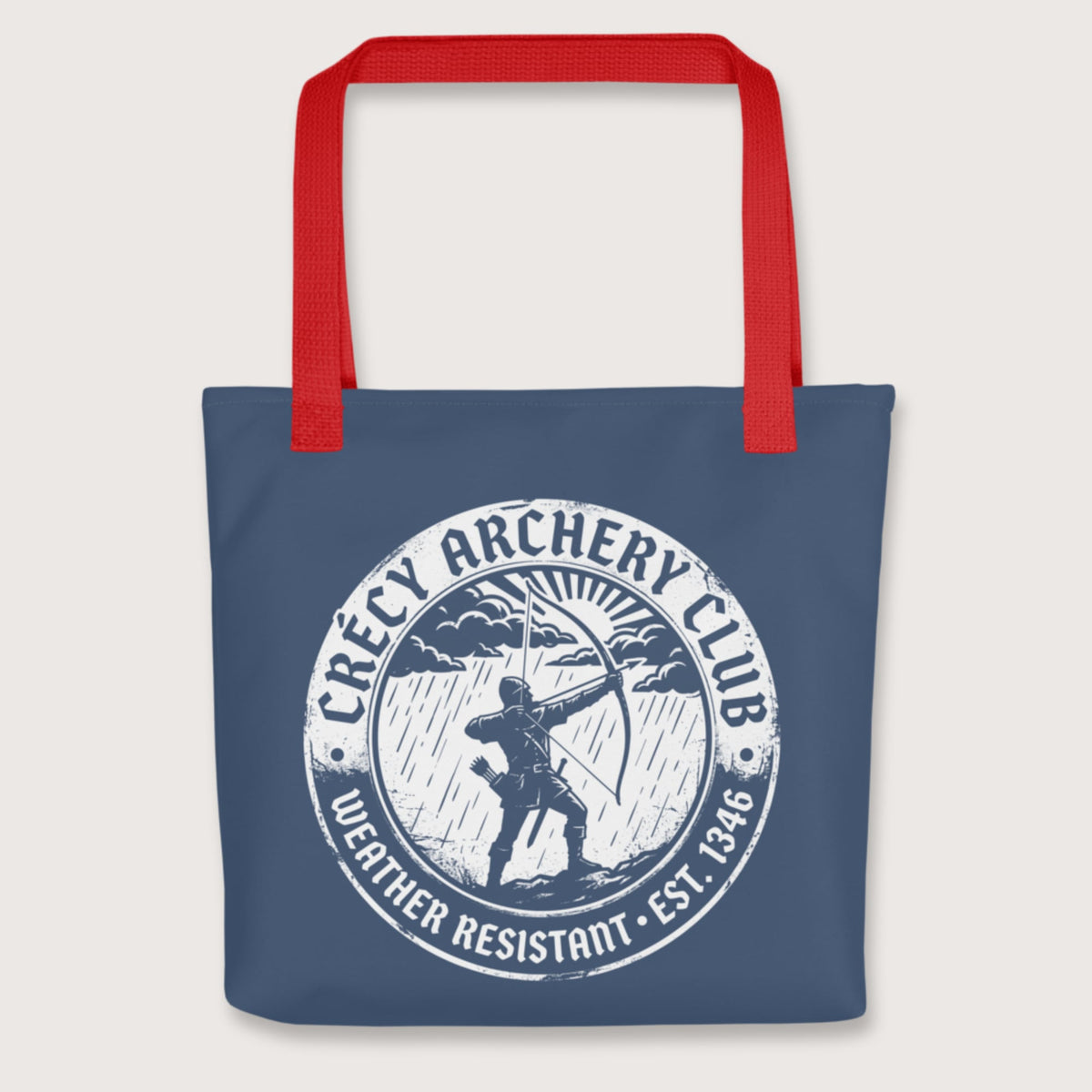 Red Crecy Archery Club Bag - history buff gift by HistoHead