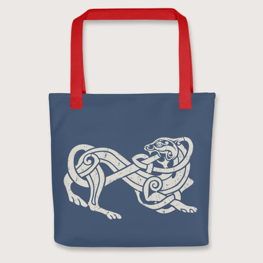 Red Norse Lion Bag - history buff gift by HistoHead