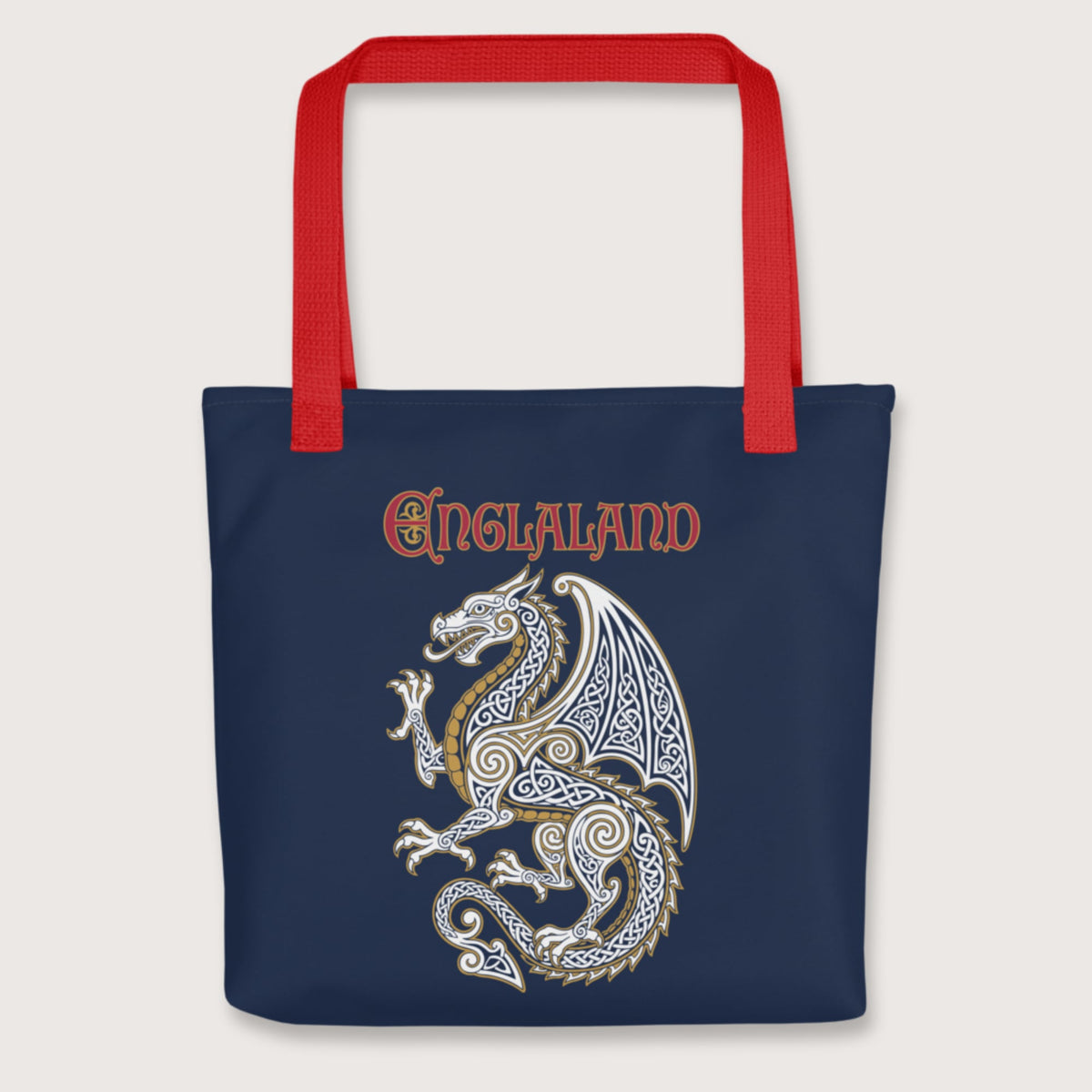 Red Englaland Dragon Bag - history buff gift by HistoHead