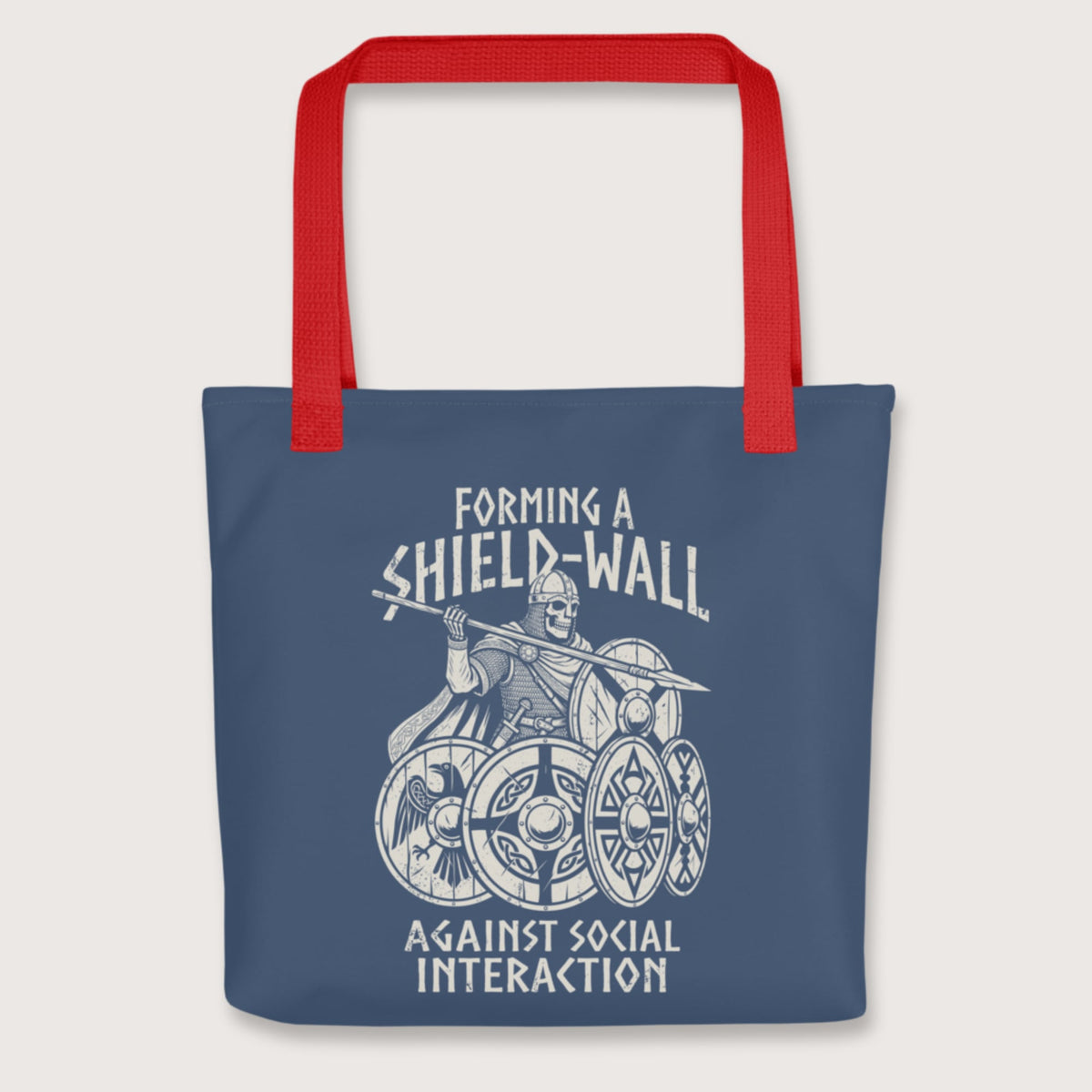 Red Shieldwall Against Social Interaction Bag - history buff gift by HistoHead