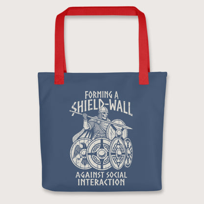 Red Shieldwall Against Social Interaction Bag - history buff gift by HistoHead