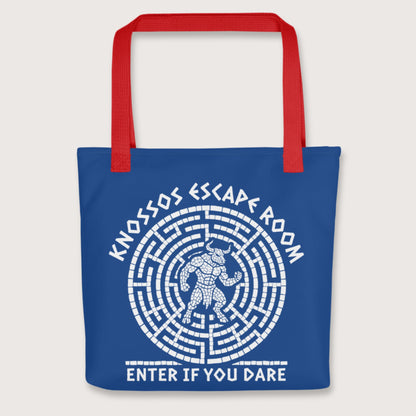 Red Knossos Escape Room Enter If You Dare Bag - history buff gift by HistoHead