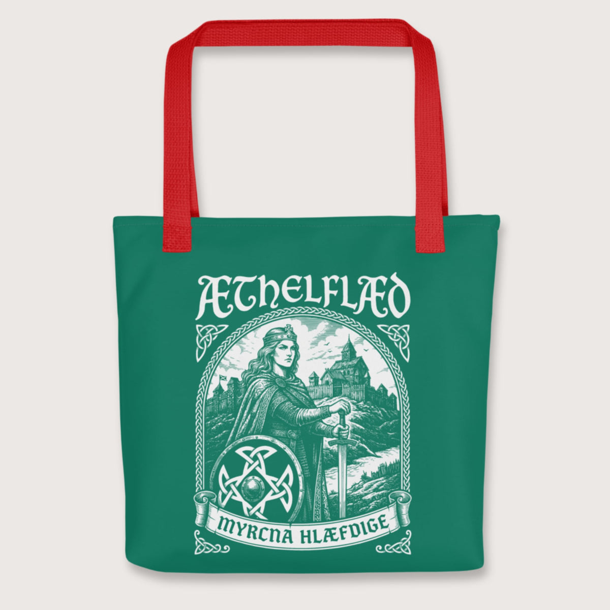 Red Aethelflaed Lady of the Mercians Old English Bag - history buff gift by HistoHead