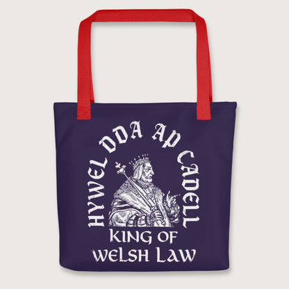Red Hywel Dda King of Welsh Law Bag - history buff gift by HistoHead