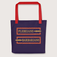 Red Mosaic Plebeians or Barbarians Bag - history buff gift by HistoHead