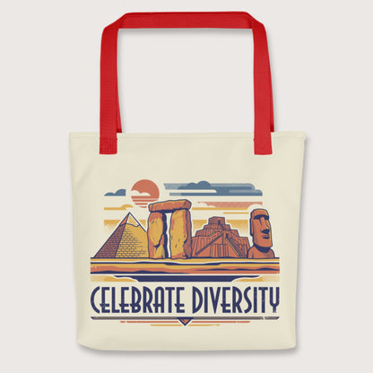 Red Celebrate Diversity Stone Wonders Bag - history buff gift by HistoHead