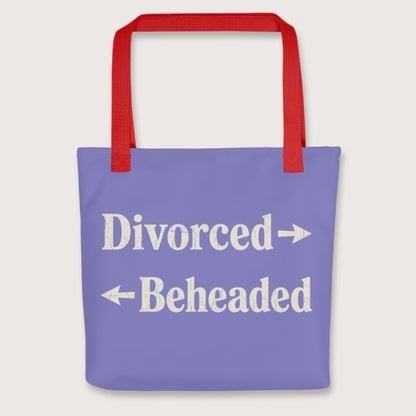 Red Divorced and Beheaded Bag - history buff gift by HistoHead