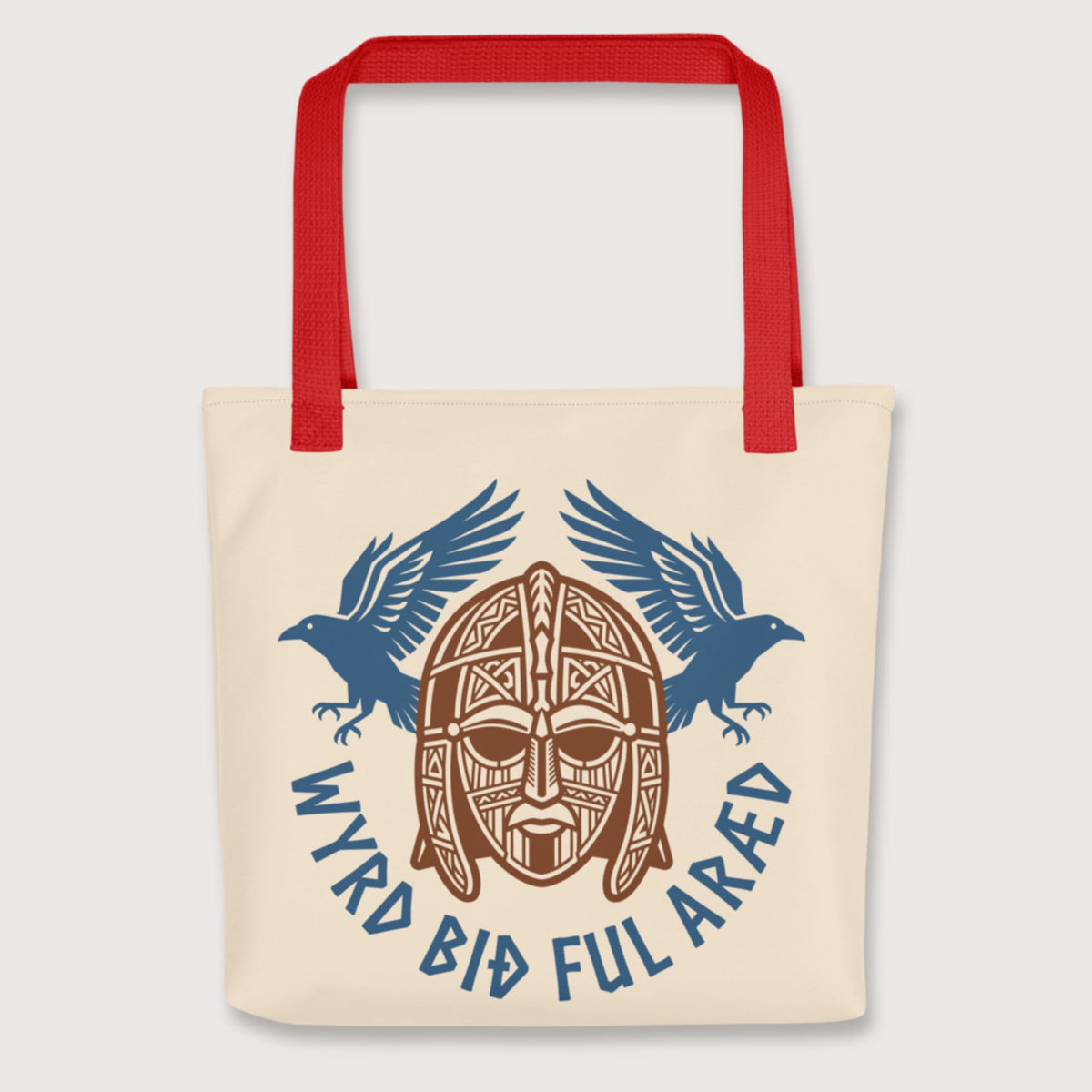 Red Wyrd Bið Ful Aræd Sutton Hoo Helmet Edition Bag - history buff gift by HistoHead