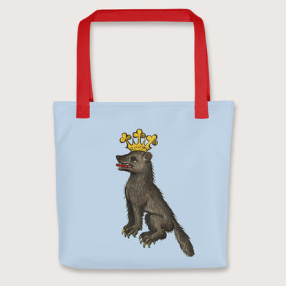 Red Medieval Wolf King Bag - history buff gift by HistoHead