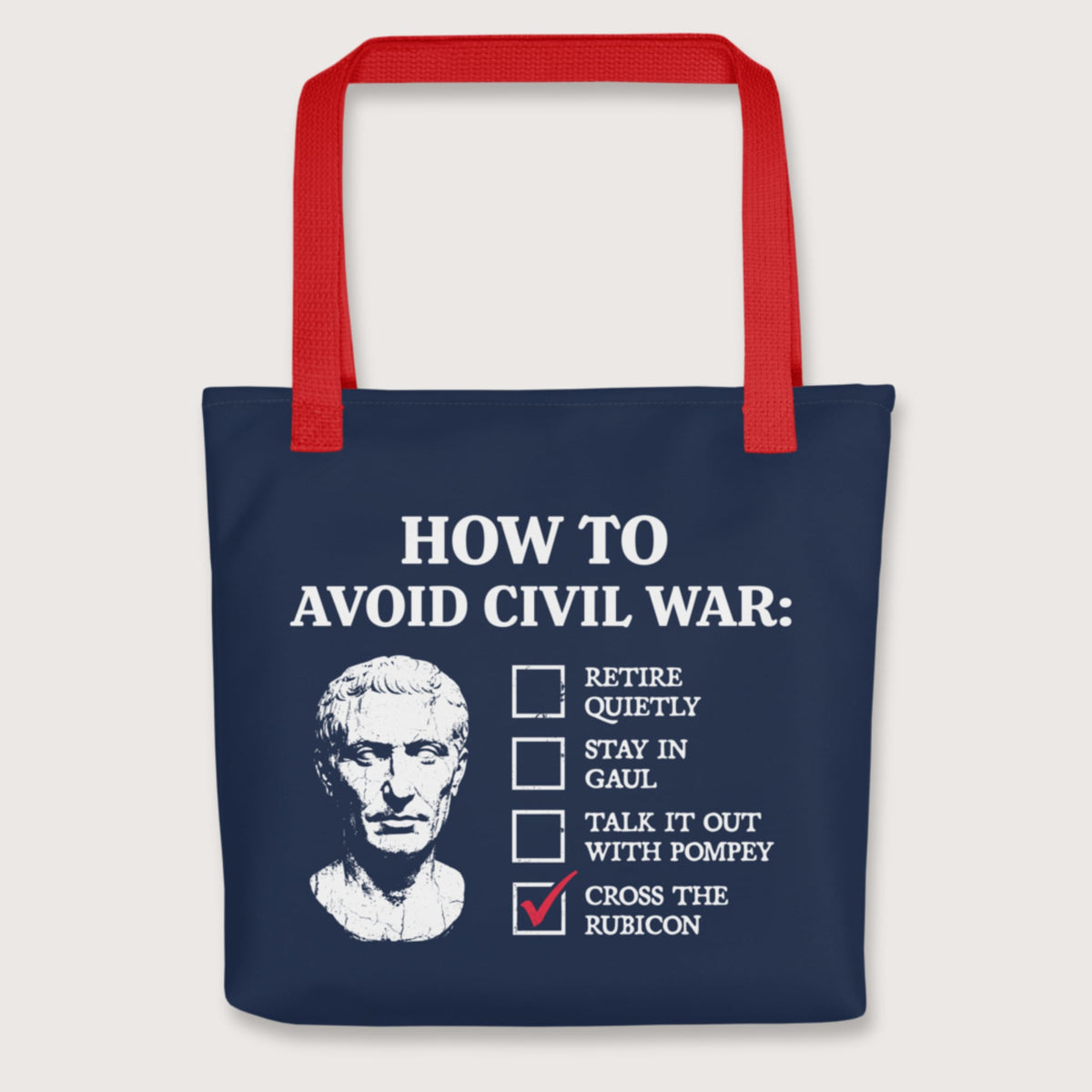 Red Caesar's Peace Plan Bag - history buff gift by HistoHead