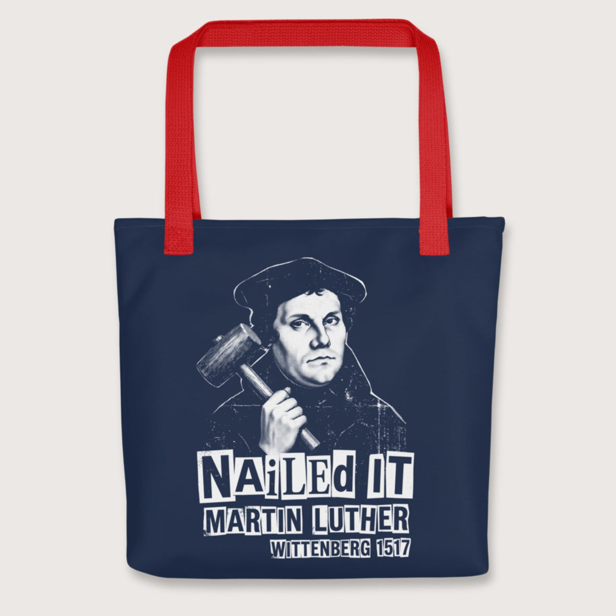 Red Nailed It Bag - history buff gift by HistoHead