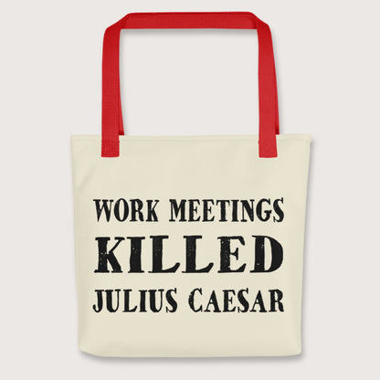 Red Work Meetings Killed Julius Caesar Bag - history buff gift by HistoHead