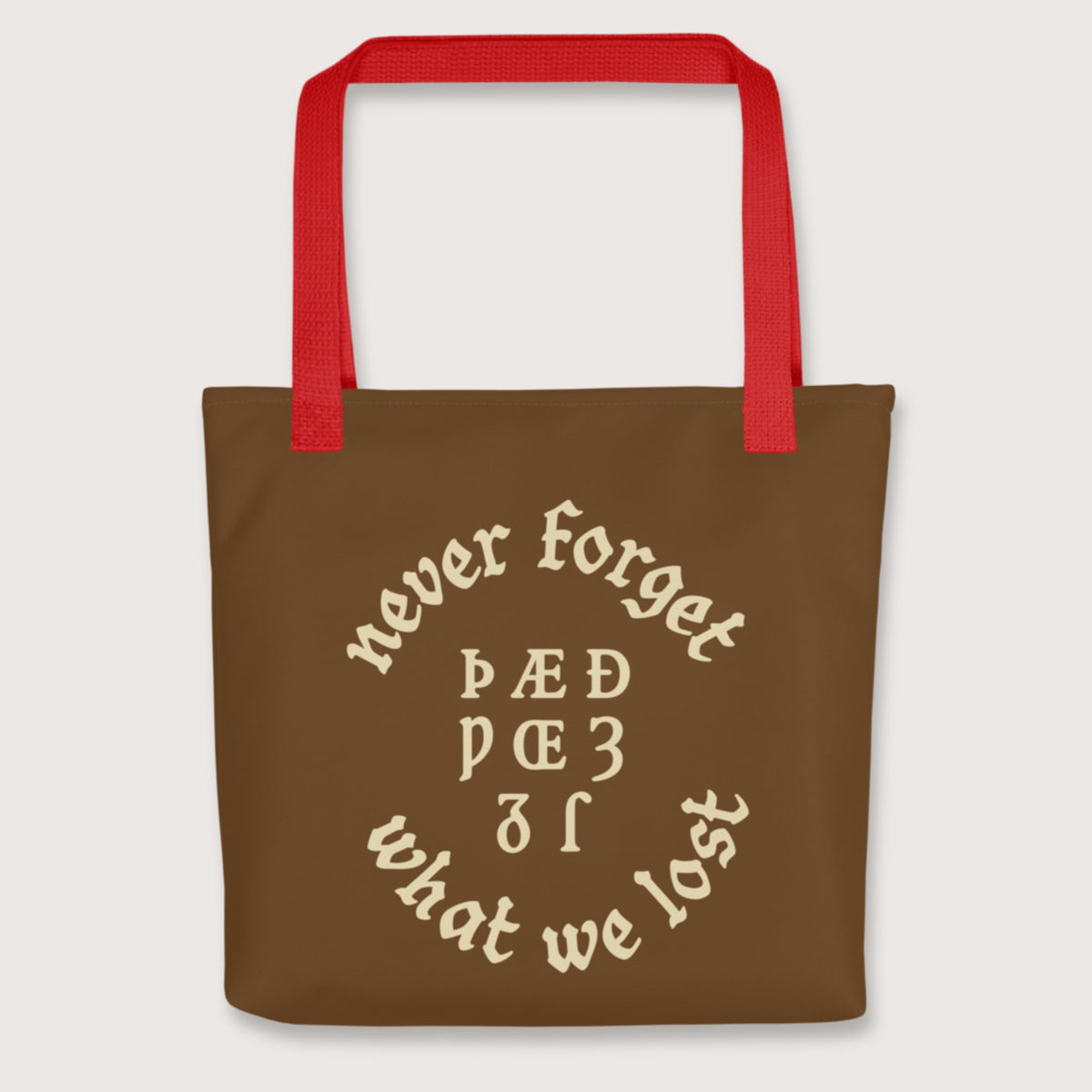 Red Never Forget Lost Letters Bag - history buff gift by HistoHead