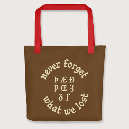 Red Never Forget Lost Letters Bag - history buff gift by HistoHead