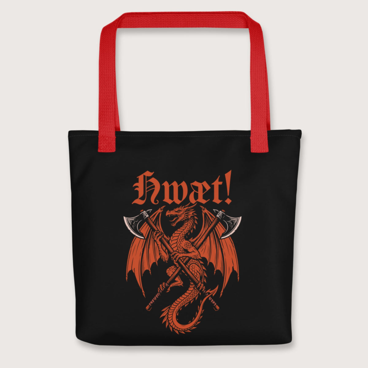 Red Hwæt Dragon Axe Bag - history buff gift by HistoHead