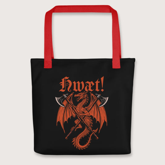 Red Hwæt Dragon Axe Bag - history buff gift by HistoHead