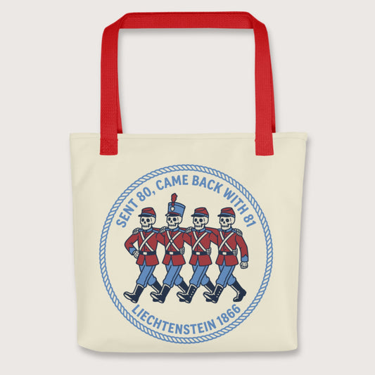 Red Liechtenstein 1866 Bag - history buff gift by HistoHead