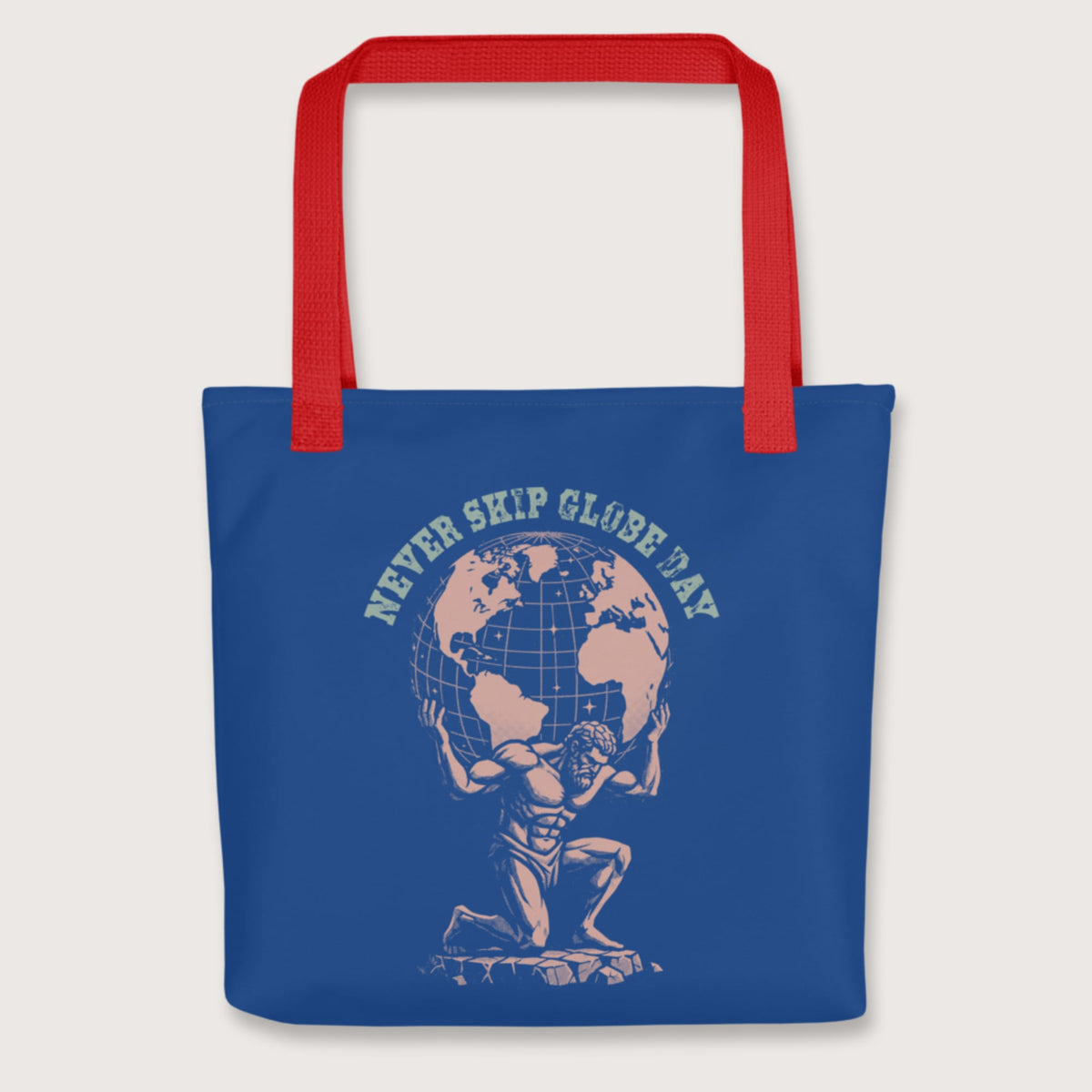 Red Atlas Never Skip Globe Day Bag - history buff gift by HistoHead