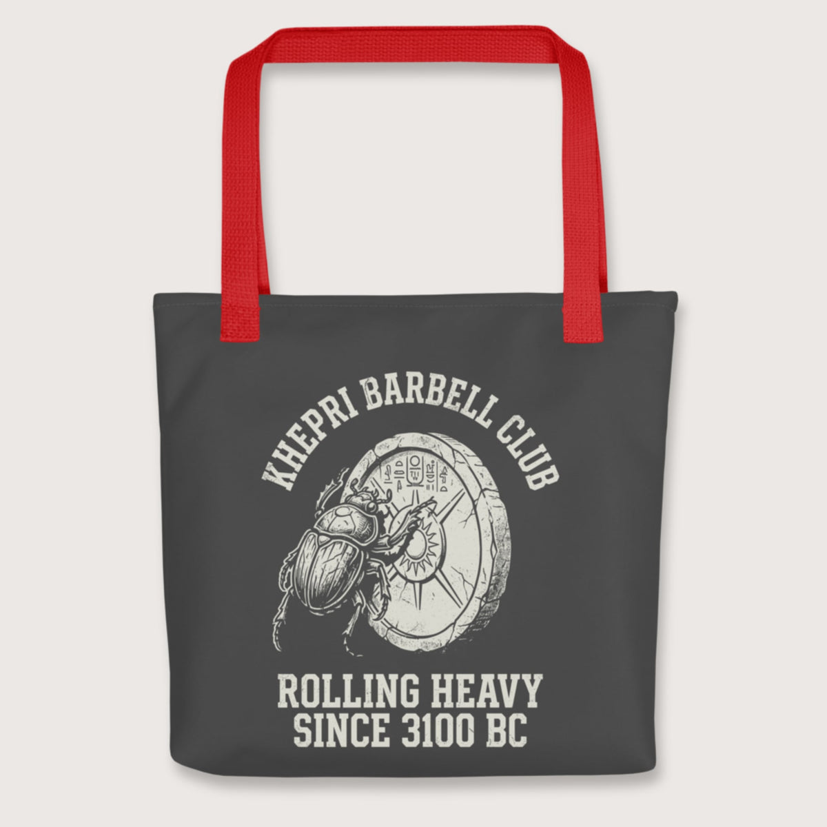 Red Khepri Barbell Club Bag - history buff gift by HistoHead