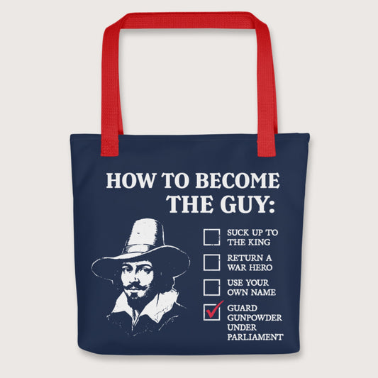Red Guy Fawkes How to Become the Guy Bag - history buff gift by HistoHead