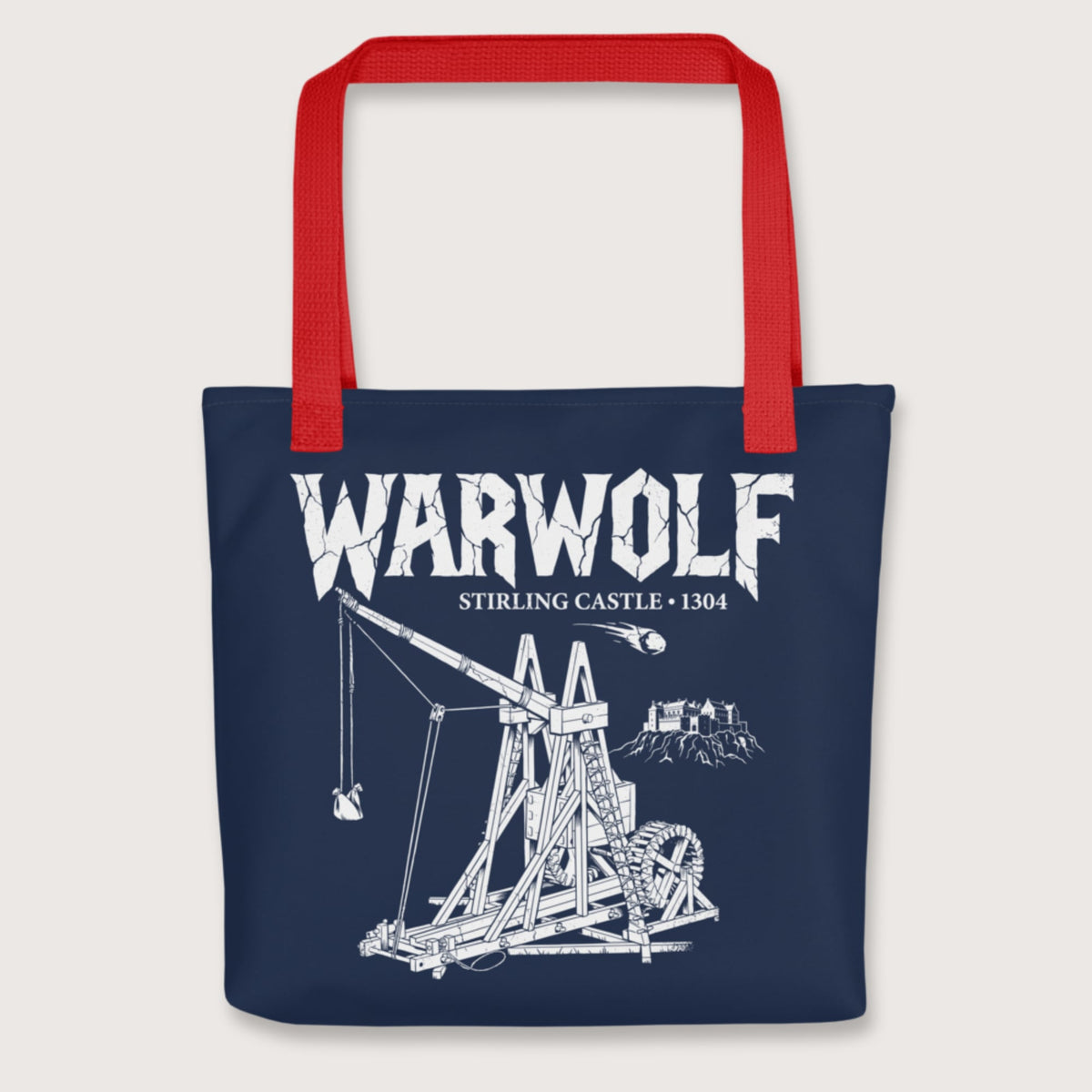 Red Warwolf Trebuchet Bag - history buff gift by HistoHead
