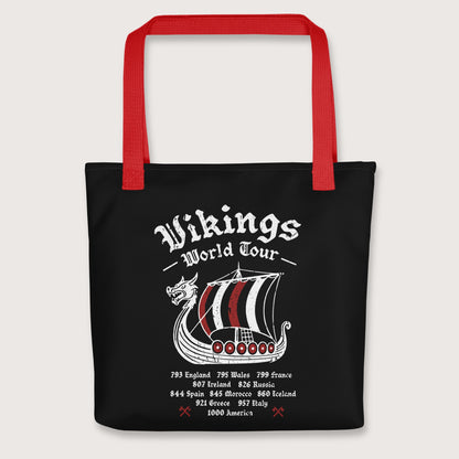 Red Vikings World Tour Bag - history buff gift by HistoHead