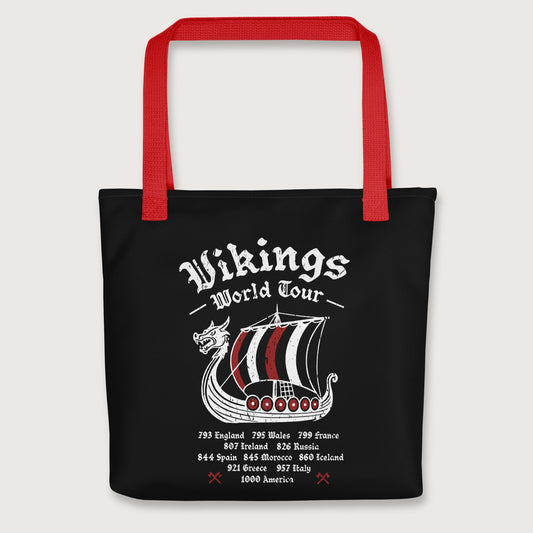 Red Vikings World Tour Bag - history buff gift by HistoHead